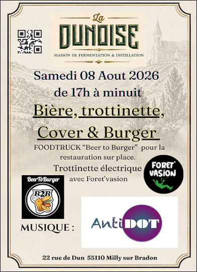 Soirée de "La Dunoise" le samedi 08 août de 17h à minuit